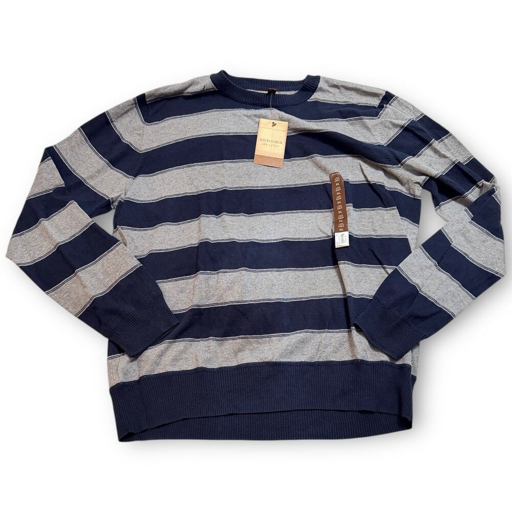 NWT Sonoma Life + Style Striped Crewneck Sweater | Men’s XL - Picture 2 of 7